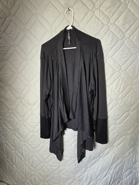 Reebok Gray Charcoal Long Sleeve Drape Cardigan Sweater Size 3X
